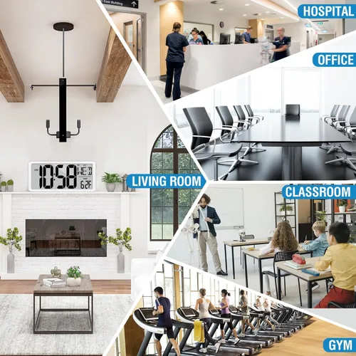 Miniatura 7 de (Reloj de pared digital grande de 15 pulgadas con números de 4.6" Operado por batería - ¡Nunca necesita configuración! - Números fáciles de leer
