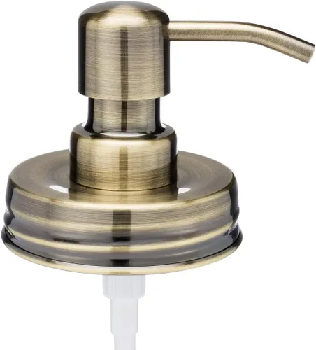 Miniatura 7 de Jarmazing Products Tapas dispensadoras de jabón para tarros de masón negro, paquete de un paquete, para todos los frascos de conservas de boca Acero