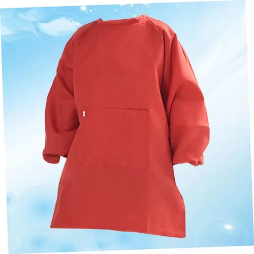 Miniatura 2 de Long Sleeve Painting Smock Apron Coat Cover with Adjustable Closure Red Protective Clothes for Watercolor Stain Prevention and Easy Cleaning