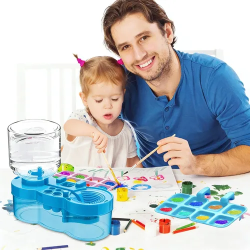 Miniatura 5 de BoAn Herramienta limpiadora de pinceles de pintura mejorada 2025 – Lavadora de pinceles todo en uno, taza de enjuague, soporte y paleta