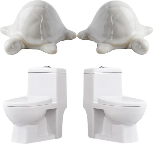 Miniatura 13 de WANSHUNLMI Tapones de pernos de inodoro de hongo rojo, tapas de pernos de inodoro altos de hongo de cerámica, bonita decoración de baño, fácil Rojo