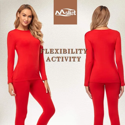 Miniatura 5 de Ropa interior térmica para mujer, parte superior larga ultra suave con forro polar