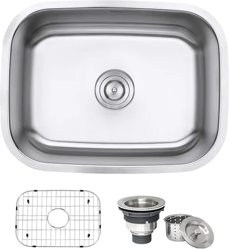 Miniatura 15 de Fregadero para cocina, Ruvati Parma, montaje bajo encimera, calibre 16, RVM4131 Acero inoxidable