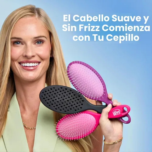 Miniatura 7 de Wet Brush Cepillo desenredante sin encrespamiento con tecnología iónica, negro, proporciona control de encrespamiento, reduce la estática y suaviza