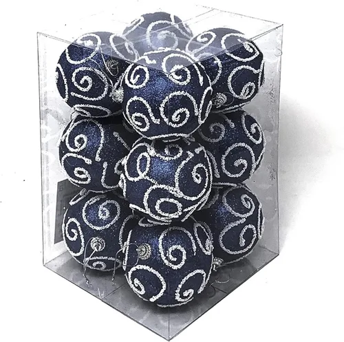 Miniatura 6 de Allgala Paquete de 12 bolas de adorno para árbol de Navidad de 3 pulgadas, bolas de espuma decoradas con purpurina, bolas de Navidad grandes, oro