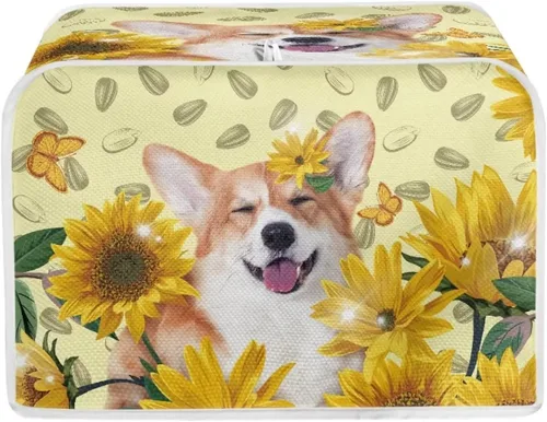 Miniatura 12 de Funda para tostadora de flores de colibrí de 2 rebanadas, cubierta acolchada para tostadora de dos rebanadas, cubierta a prueba de polvo para cocina