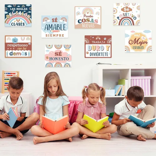 Miniatura 6 de Faccito Letrero motivacional para decoración de aula en español, cartel positivo para porche, letrero inspirador para puerta, decoración de pared