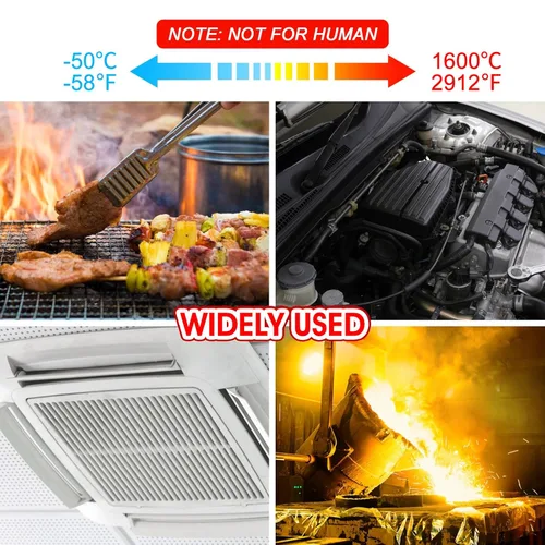 Miniatura 6 de Termómetro infrarrojo pirómetro 30:1 - 58℉~2912℉, termómetro sin contacto, pistola de temperatura láser recargable con pantalla LCD, emisividad