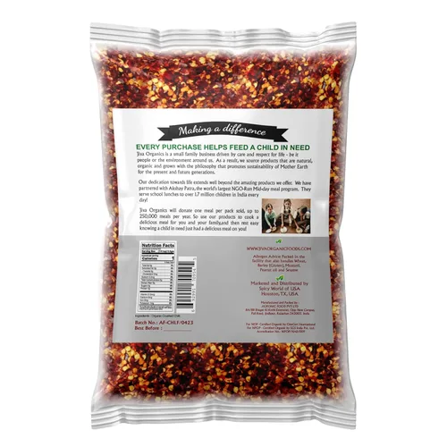 Miniatura 9 de Jiva Organic Chili Flakes Bolsa de 7 onzas – Pimiento rojo triturado de calor medio, 100% natural y sin OMG