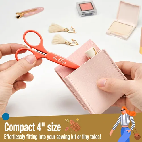 Miniatura 5 de Beaditive Juego de tijeras para detalles de alta precisión (2 piezas) puntas afiladas y finas, corte de papel, álbumes de recortes, costura