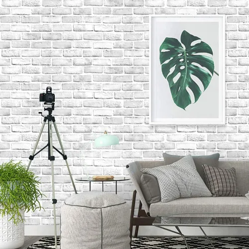 Miniatura 9 de Cohoo Home - Papel pintado de ladrillo rojo para desprender y pegar, papel adhesivo de 18 pulgadas de ancho por 118 pulgadas de largo, papel