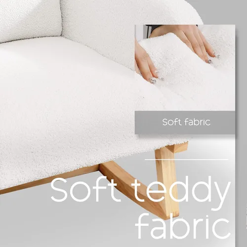 Miniatura 3 de Mecedora para habitación del bebé, sillas decorativas modernas tapizadas de tela de peluche para enfermería, sillón acolchado para interiores, sala