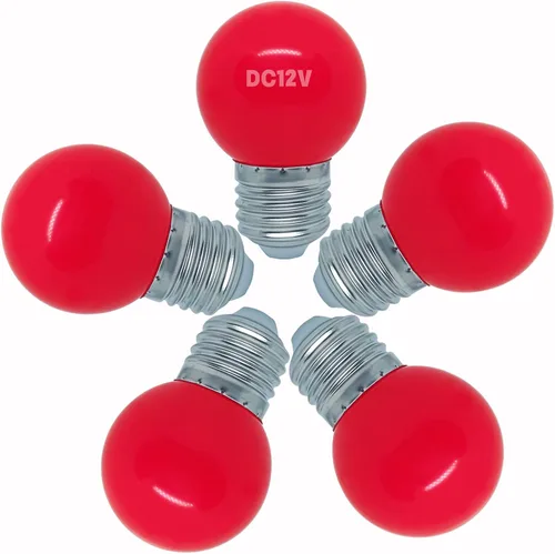 Miniatura 8 de Bombilla de luz CC de 12 V, bombillas LED de bajo voltaje, verde de 1 W G14 G45 Mini Globe E26, luces nocturnas de colores, equivalente a 10 W