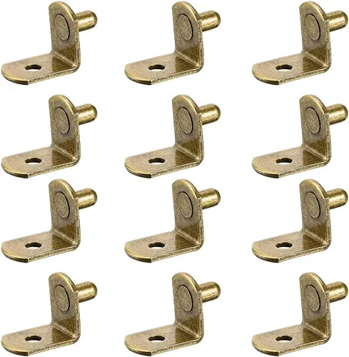 uxcell Clavija de soporte para estante, soporte en forma de L de 0.197 in, estante de armario de muebles, clavijas de soporte con agujero, para
