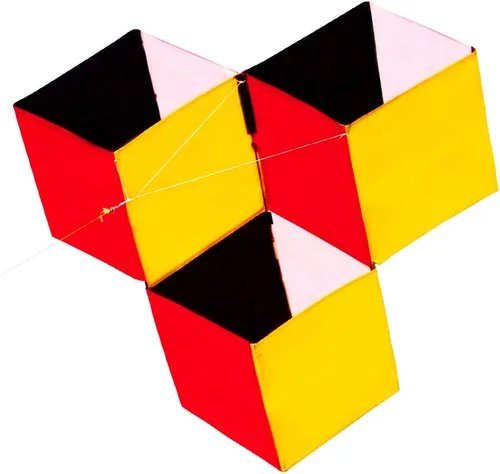 HENGDA KITE para adultos, caja de cubo mágico 3D, cometa de una sola línea, volar, juguetes al aire libre, playa, parque