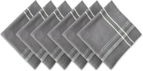 Miniatura 17 de DII - Servilletas para mesa estilo rústico, colección con rayas estilo francés, 20 x 20 pulgadas, color azul cambray, 6