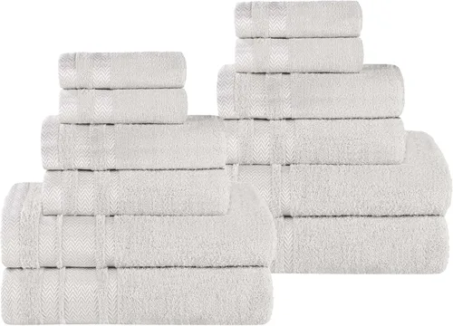 Miniatura 35 de Superior Juego de toallas de algodón de 9 piezas, toallas absorbentes suaves de felpa, artículos esenciales de baño, ducha, lujo, esponjosas