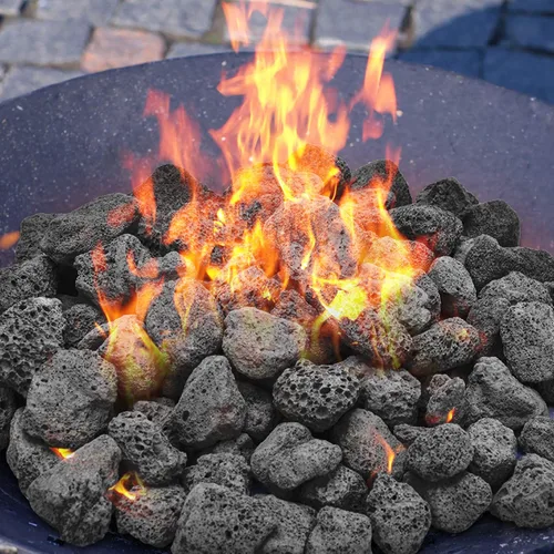 Miniatura 4 de Skyflame Rocas de lava de 10 libras para hogueras, mesas de fuego, chimeneas, decoración de paisajismo de jardín