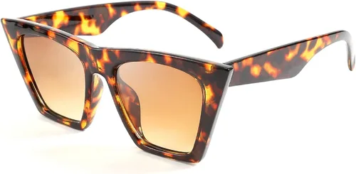 Feisedy B2473 Lentes de sol cuadrados, estilo vintage, punta tipo ojo de gato, para mujer