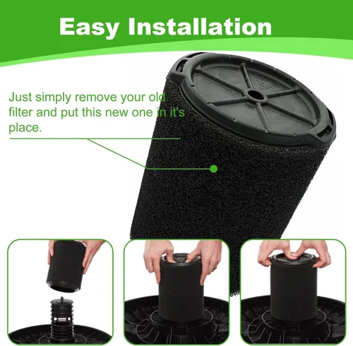 Miniatura 6 de Paquete de 2 filtros de repuesto VF7000 para Ridgid Shop Vac - Filtros húmedos de espuma para aspiradoras húmedas/secas de 5 a 20 galones Filtro