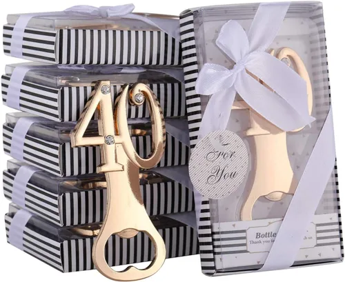 Paquete de 12 abridores creativos de botellas para regalos de fiesta de 40 cumpleaños o regalos de fiesta de 40 aniversario de boda, regalos de