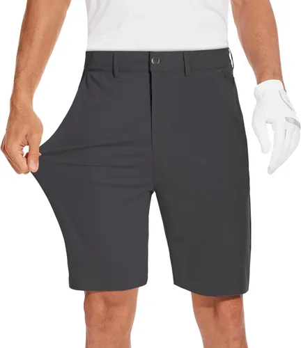 JWM Pantalones cortos de golf elásticos para hombre de 79 pulgadas, ligeros, híbridos, casuales, para trabajo, con 5 bolsillos, de secado rápido,