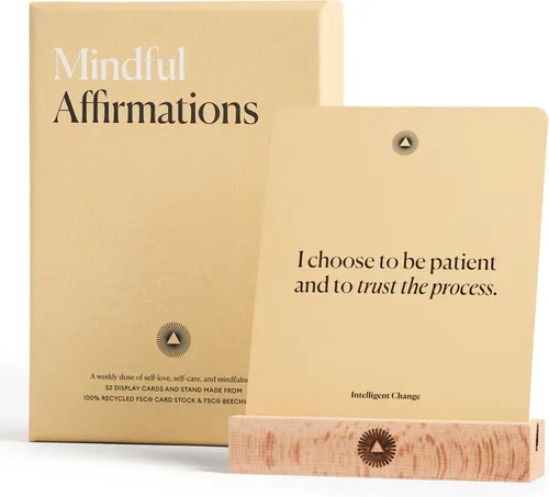 Intelligent Change Afirmaciones conscientes, 52 tarjetas de afirmación positiva para mujeres con soporte de exhibición, afirmaciones diarias para