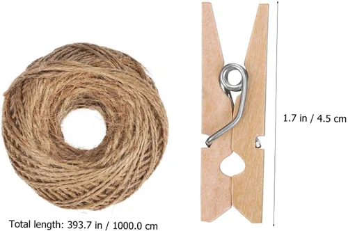 Miniatura 9 de 1 rollo de clip de cordel, regalos hechos a mano, cuerda de yute para manualidades, cuerda de yute para manualidades, cuerda de yute con clips