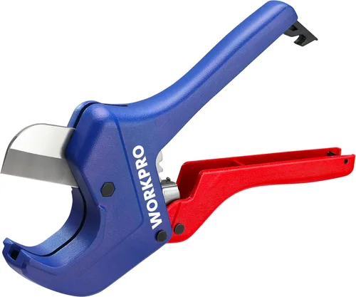 Miniatura 10 de WORKPRO Cortador de tubos de PVC con trinquete, hasta 1-5/8 pulgadas, cortador de tubos y tubos de plástico para mangueras de PEX, PVC, PPR