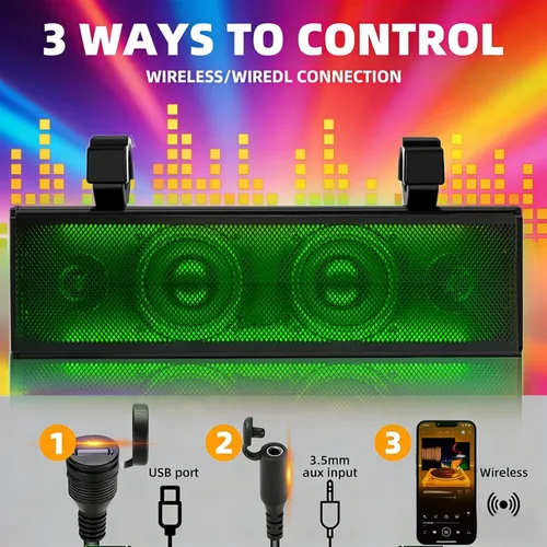 Miniatura 6 de Barra de sonido UTV de 400 W, altavoces para carrito de golf, Bluetooth, barra de sonido para carrito de golf, altavoz UTV, barra de sonido