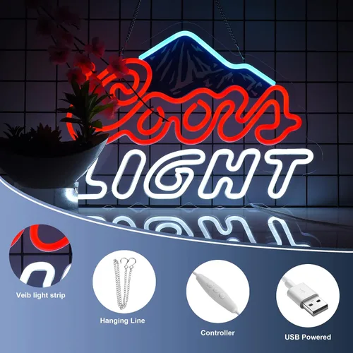 Miniatura 2 de Letrero de neón para decoración de pared, letreros de neón con luz Crs, cerveza, bar, hogar, dormitorio, cueva de hombre, oficina, hotel, pub, café