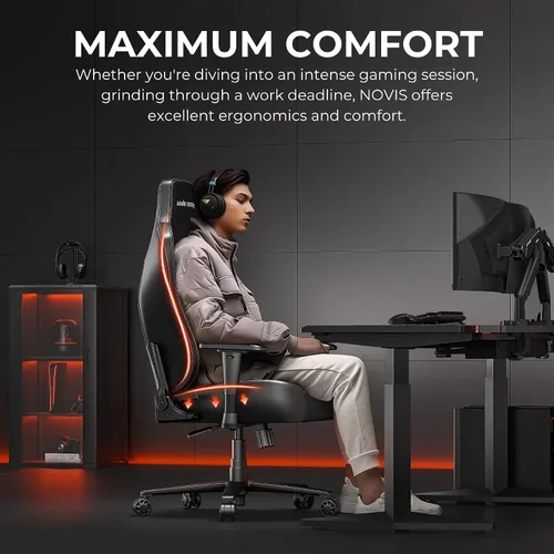 Miniatura 3 de Anda Seat Novis - Silla de juegos para adultos, sillas reclinables XL, silla de oficina ergonómica de cuero de PVC, soporte lumbar trasero