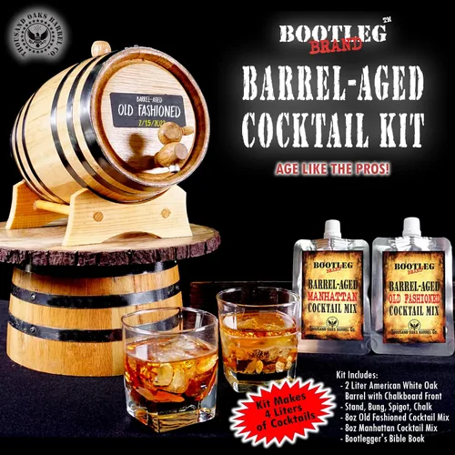 Miniatura 3 de Kit de envejecimiento de cóctel de barril de whisky de 2 litros, mini barriles de bourbon de 2 litros completos con barril de pizarra frontal