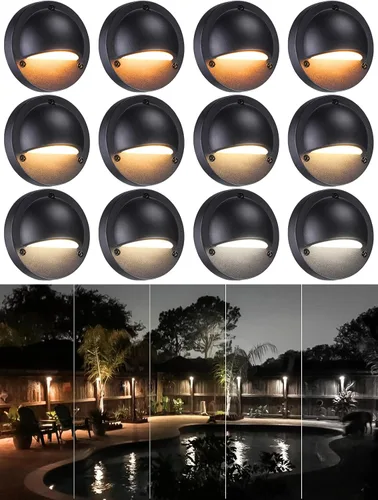 Miniatura 12 de LEONLITE Paquete de 12 luces LED de bajo voltaje, 2.3 W, 170 lúmenes, luz de barandilla de escalera de paisaje con 12-36 V CA/CC, aluminio fundido a