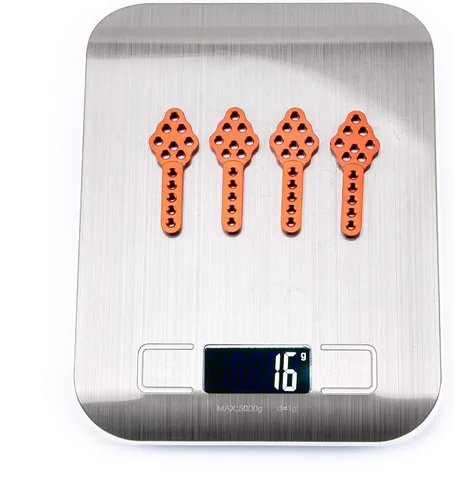 Miniatura 2 de Amortiguador de metal CNC para coche RC Axial SCX10 90046 D90 D110 con soporte ajustable de altura y ángulo para coche oruga RC (Rojo)
