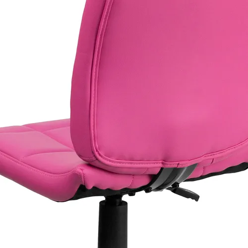 Miniatura 8 de Flash Furniture - Silla giratoria de respaldo medio de vinilo, acolchada, color negro Rosa