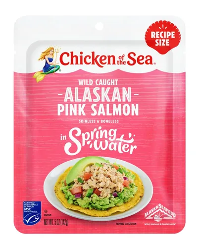 Miniatura 18 de Chicken of the Sea Salmón rosa de Alaska, paquetes de 2.5 oz. (Caja de 12), salmón capturado en la naturaleza, condimento para bagel de todo tipo