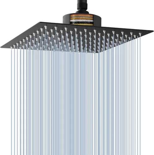 Miniatura 9 de Voolan Cabezal de ducha de lluvia con filtrado - Cabezales de ducha de lluvia grandes de alto flujo hechos de acero inoxidable - Filtro de cabezal