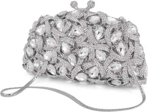 Miniatura 2 de MOSSMON Bolso de noche de lujo con diamantes de imitación de cristal