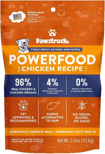 Pawstruck Alimento para perros secado al aire con pollo real, sin granos, fabricado en Estados Unidos, sin OMG, recomendado por veterinarios, alto