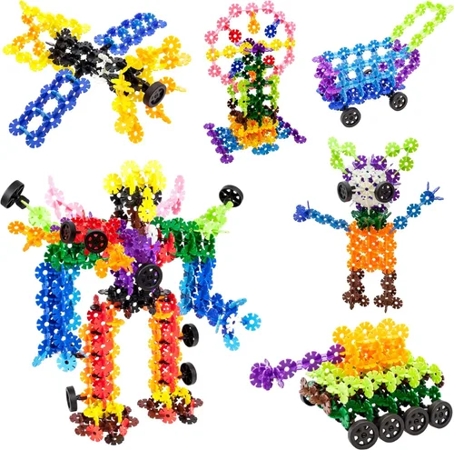 Miniatura 10 de PicassoTiles Juego de 600 fichas de construcción entrelazadas con bloques de disco creativos, juguetes de aprendizaje STEM para educación temprana