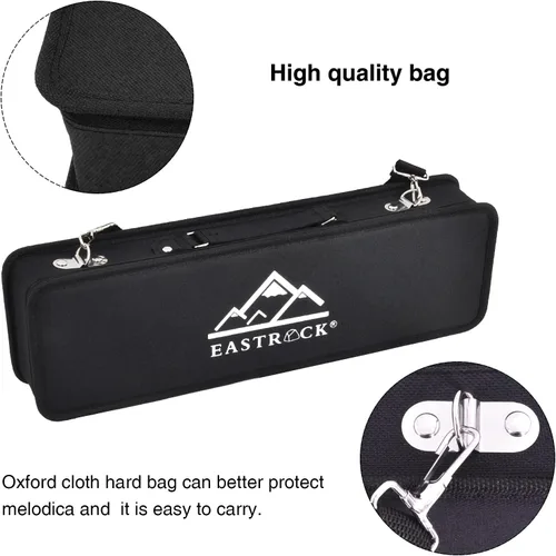 Miniatura 6 de EASTROCK Instrumento de Melodica de 32 Teclas, Piano de Teclado de Aire, Melodica Soprano con 2 Juegos de Boquillas y Tubos, Bolsa de Transporte