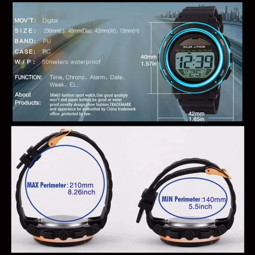 Miniatura 6 de TOOCAT Reloj para niños, reloj deportivo digital al aire libre 50M impermeable reloj de pulsera eléctrico para niño y niña, cronómetro, cronógrafo