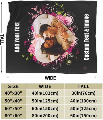 Miniatura 3 de Manta de fotos personalizada con texto fotográfico, mantas personalizadas, regalos personalizados para cumpleaños, aniversario, graduación