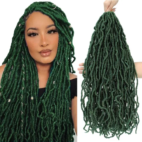 Miniatura 5 de Pelo sintético de ganchillo de 18 pulgadas, 2 paquetes de rastas suaves de diosa, trenzas de ganchillo pre-enlazadas para mujeres negras, pelo