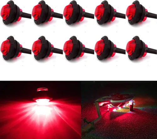 Miniatura 9 de Luces LED para barco marino impermeables (5 rojas + 5 verdes), luces de cortesía submarinas y de cubierta, 12V para yate, barco, pesca, pontón, 5