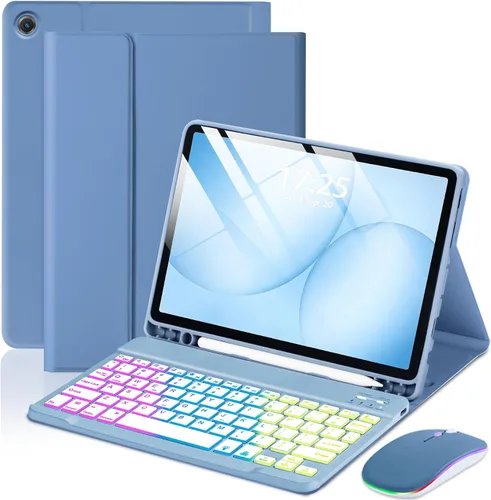 Miniatura 14 de Funda EAMPANG con teclado ratón para Samsung Galaxy Tab A9 Plus de 11 pulgadas (SM-X210/X215/X216/X218), teclado magnético desmontable USB-C