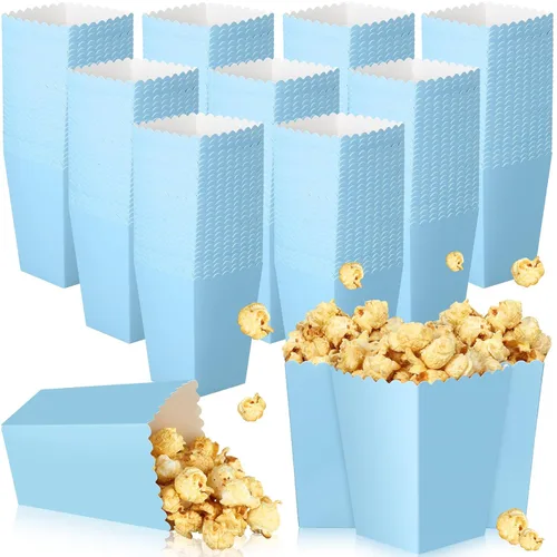Miniatura 12 de Meanplan Cajas de palomitas de maíz, mini soporte de papel para palomitas de maíz, contenedor de cartón para aperitivos, bolsas desechables