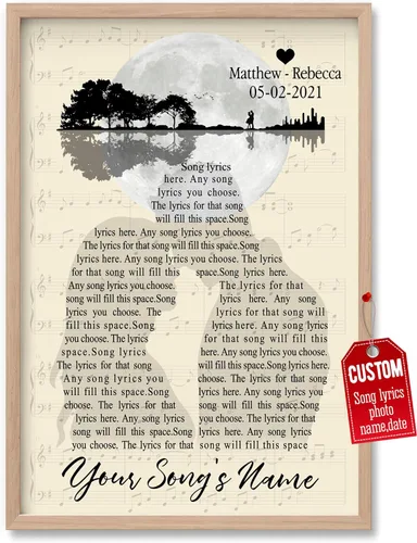 Miniatura 24 de H-DEWALL Póster personalizado de letras de canciones, regalos para marido, foto inspiradora, arte de pared, decoración de casa, sala de estar