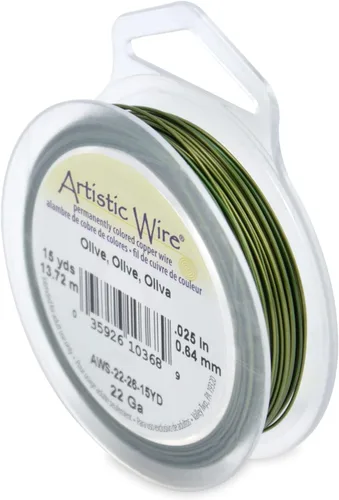 Miniatura 30 de Artistic Wire, alambre para manualidades de calibre 22 bañado en plata, resistente a las manchas, color cobre, blanco, 9,1 m